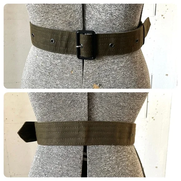 Men's Army Green Tactical Style Grommet Canvas Belt