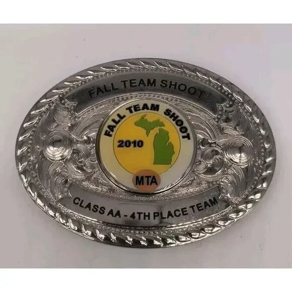 Custom Fall Team Shoot 2010 Class AA 4th Place Team Silver Belt Buckle