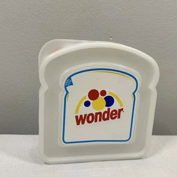 Vintage Wonder Bread Shaped Sandwich Keeper Storage Container‎ Logo Lunchbox
