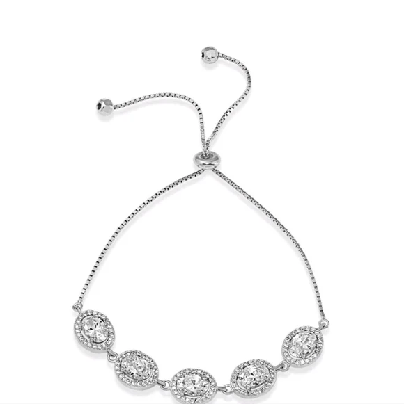💎5 CT HALO OVAL LARIAT STYLE MOISSONITE BRACELET BRAND NEW