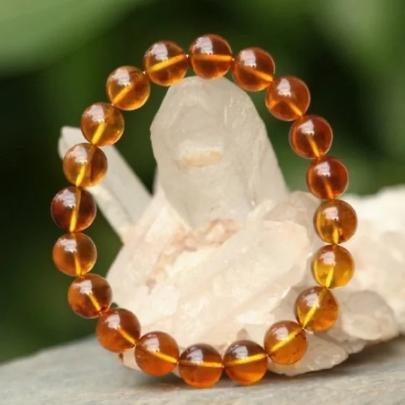 🆕New Amber 8mm Healing Gemstone Bracelet