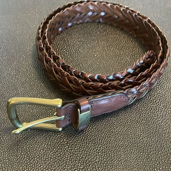 Braided Leather belt Brown size 38/95