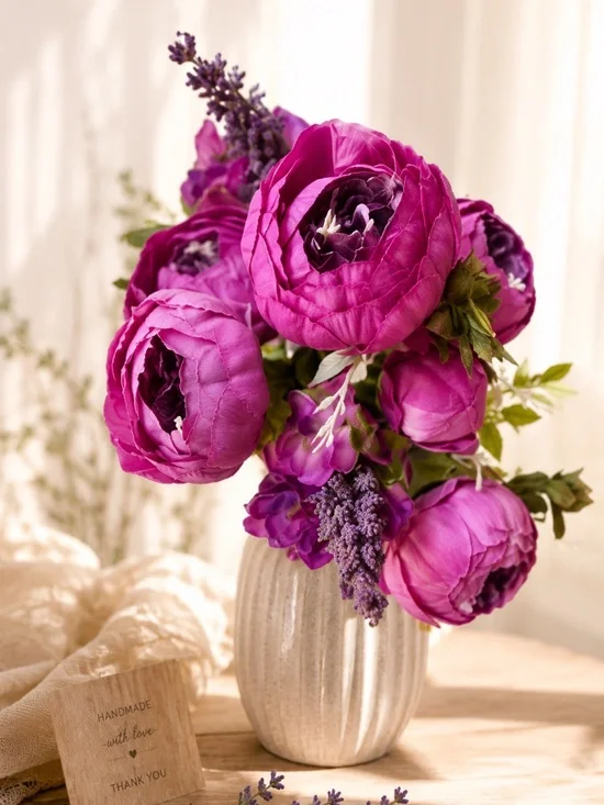 Peony bouquet faux silk real touch