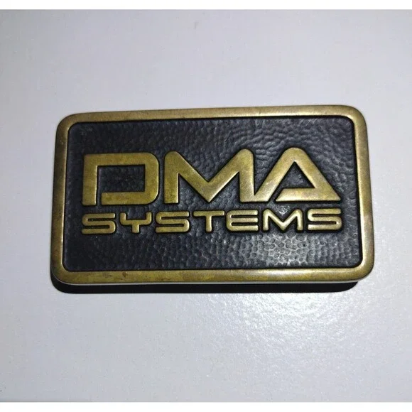 Vintage - DMA Systems Belt Buckle - 1983 - Handmade- Solid Brass