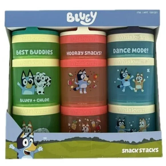 NWT - Whiskware Portable Stack Snacks, Bluey (3 Count)