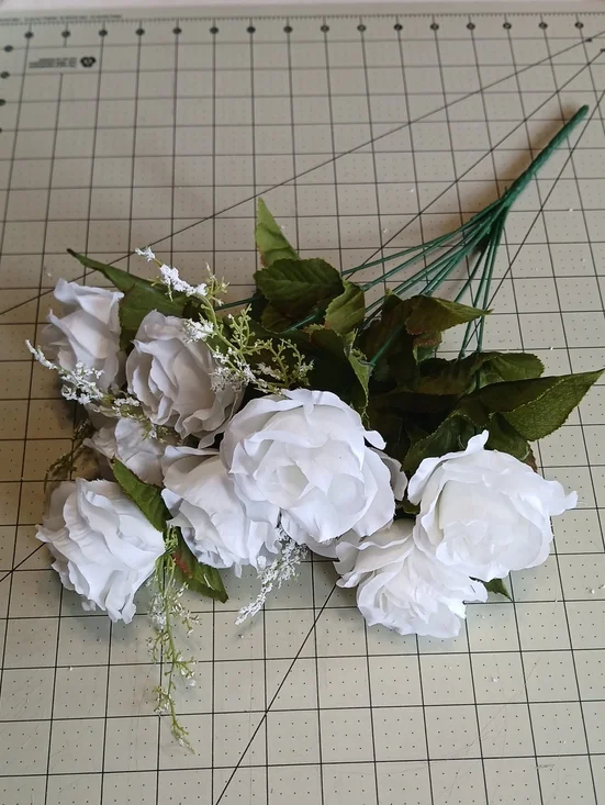 White Artificial Rose Bouquet