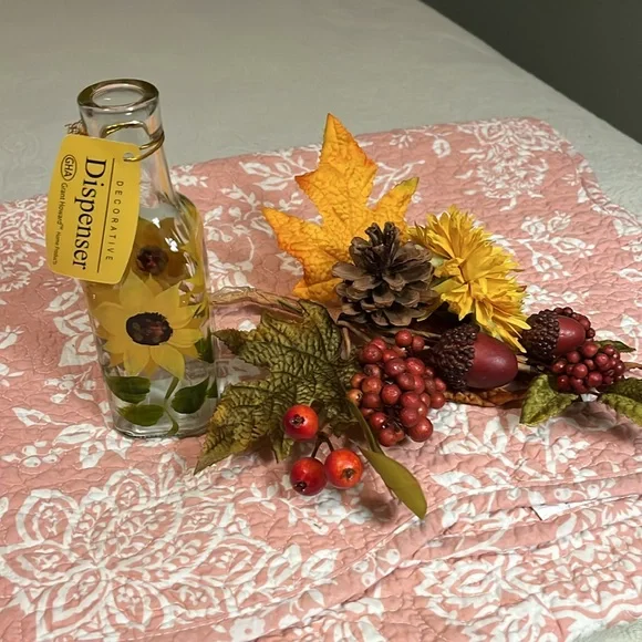 Hand Painted Glass Bottle Floral