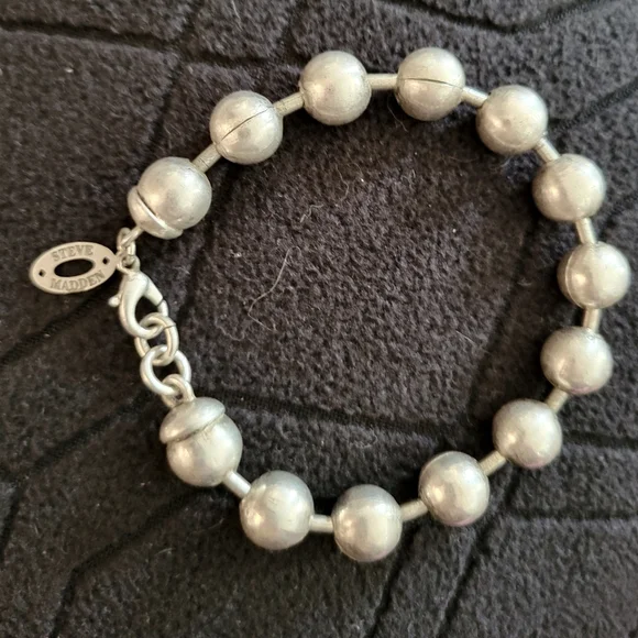 Vintage 1990s Steve Madden Silver Beaded Bracelet