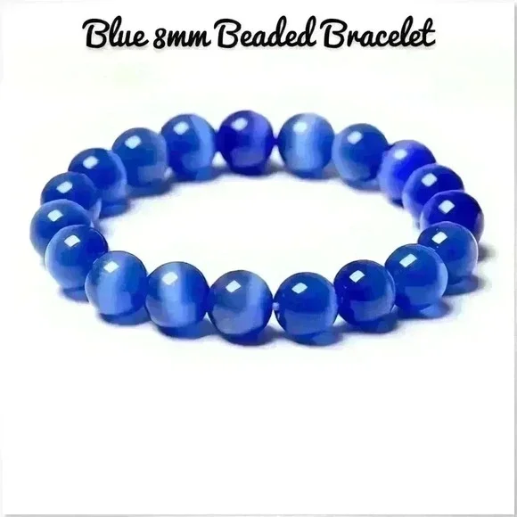 Vibrant Blue Beaded Fashion Statement Bracelet