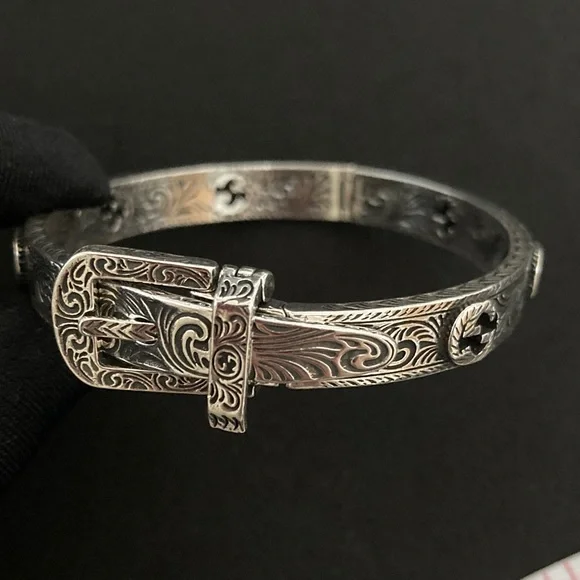 Gucci Silver Engraved Bracelet