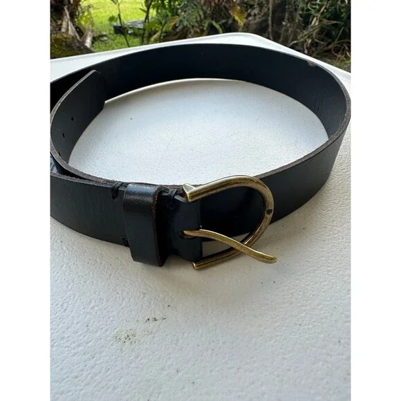 American Eagle Outfitters AEO Men's Black Genuine Cow Leather Belt XS/S