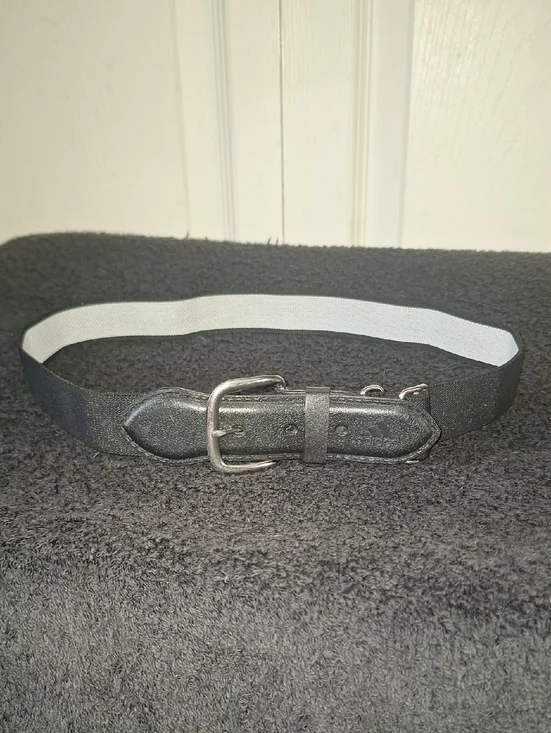 adidas Elastic Belt - Silver Buckle Adjustable - S - Black
