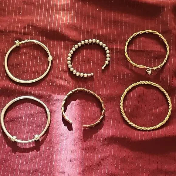 6 Assorted: Gold and Silver Bracelets