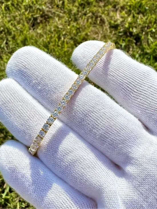 18K Gold Plated, 5.6CTW Moissanite Tennis Bracelet