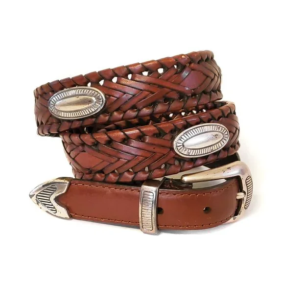 Fossil Vintage Braided Concho Belt