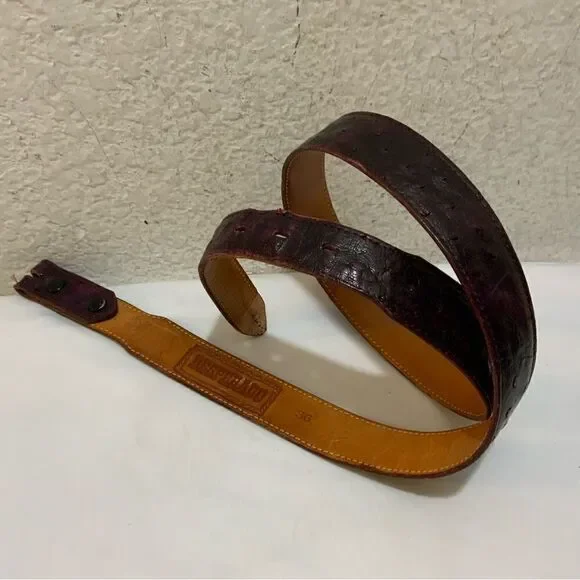 Desperado, Genuine Ostrich Belt, size 36 burgundy no buckle