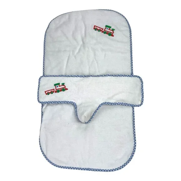 Baby Boy Pee Blocker Shield and Changing Pad Velcro Closure Trains 2-Piece Set