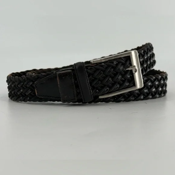 Cremieux Black‎ Braided Leather Belt 40