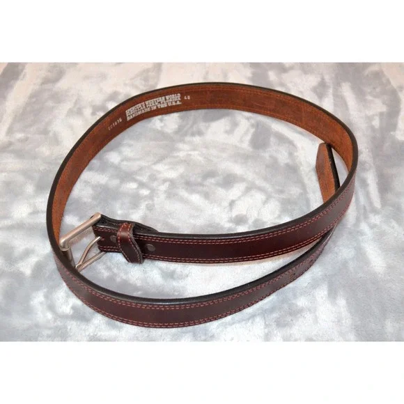 Spencer's Western World Brown Cowhide Leather Belt USA Boho Men's 48