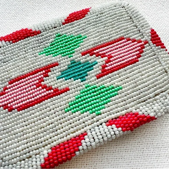 VINTAGE Beaded XL Southwestern Western Belt Buckle Unisex Native Cowboy
