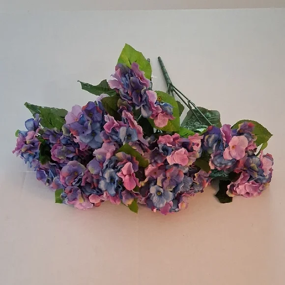 Lot of 3 Purple & Pink Hydrangea Silk Flower Spray