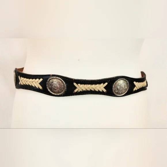 VINTAGE CIRCLE Y LEATHER BELT