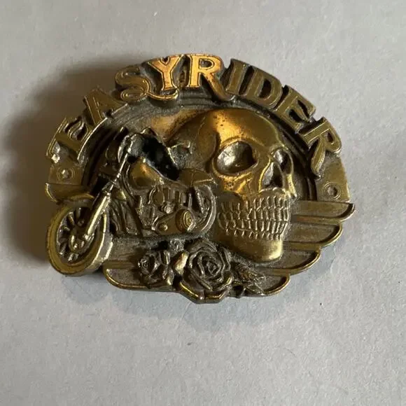 Siskiyou Brass Belt Buckle Easyrider 1992 Live to Ride Ride to Live