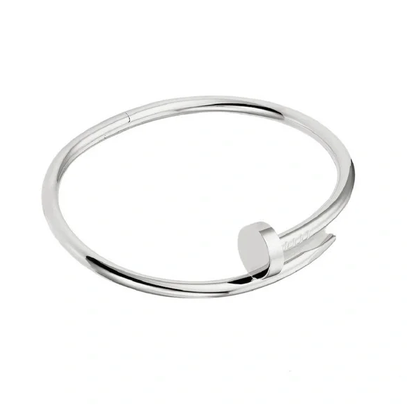 Generic Nail Cuff Bangle Bracelet in Silver