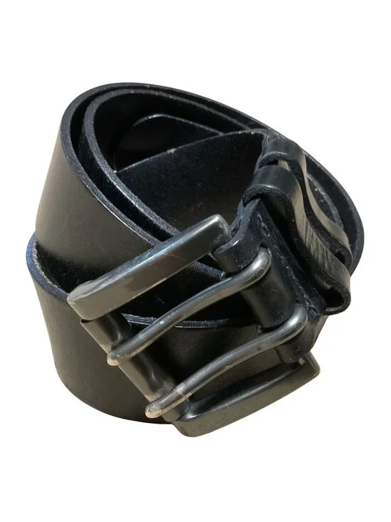 Levis Black Genuine Leather Belt With Double Prong Buckle Size 38/95 - 1.5