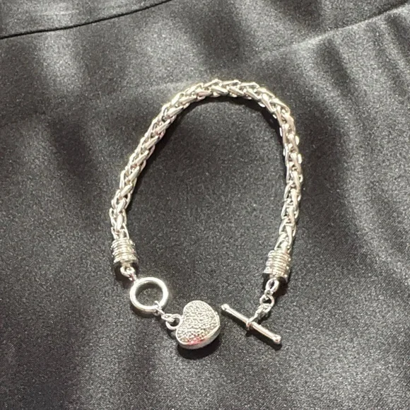 925 Sterling Silver Heart Charm Bracelet