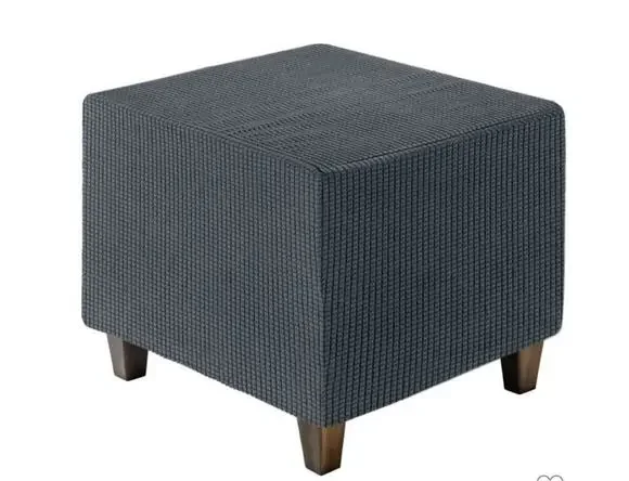 Square Jacquard Ottoman Slip Cover Medium Size