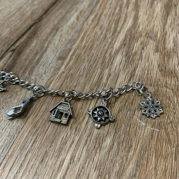 Vintage y2k silver charm bracelet from my childhood - faith heart school crown