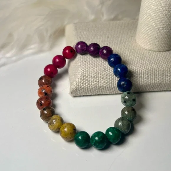 Handmade Stretch Bracelet Chakra Beads