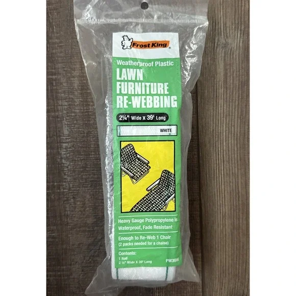 Frost King Lawn Furniture Re-Webbing PW39W White‎ Green Stripe 2.25