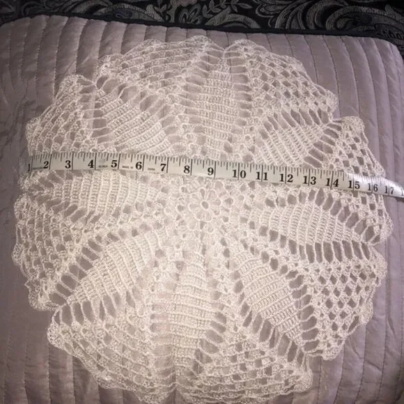 Hand knit crocheted doilies assorted colors & sizes grannycore cottage home‎