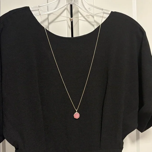Lot of 2x [Kendra Scott] Adjustable Pink Pendant Necklace & Iridescent Bangles