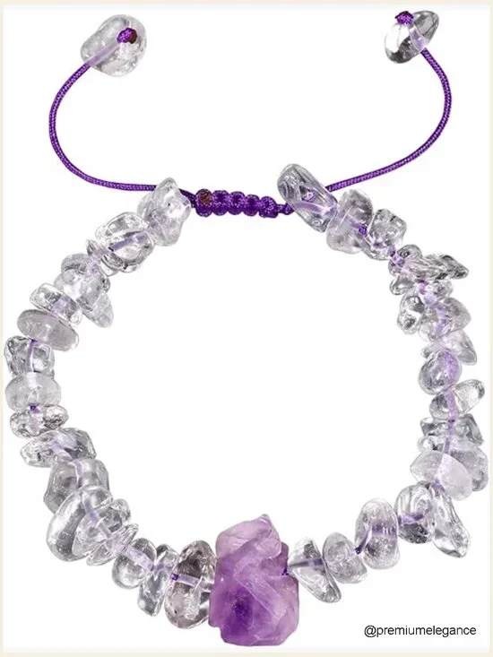 Spiritual Healing Raw Stone Bracelet Crystal Chips Beaded Bracelet Women Men