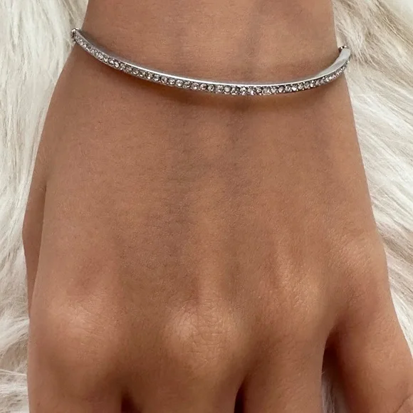 Michael Kors Silver Crystal Pavé Slim Bracelet