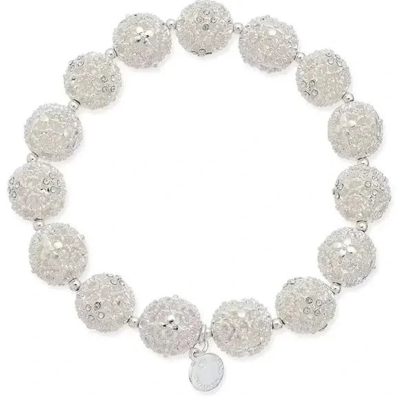 Silver Filigree Ball Stretch Bracelet NWT