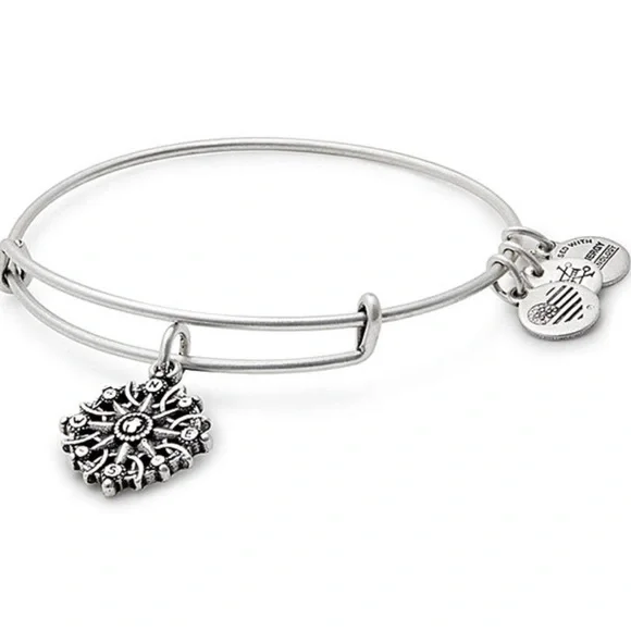 Alex and Ani Compass Silver Charm Bangle Bracelet