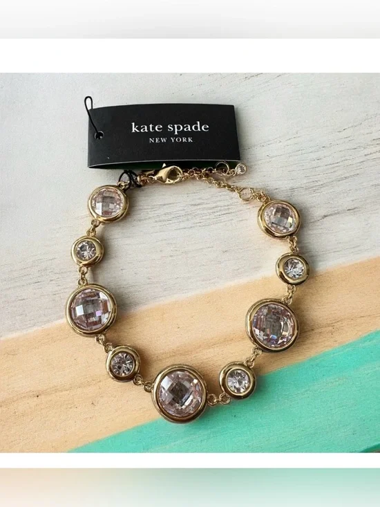 RARE‎ Kate Spade NWT On the Dot bracelet Clear/ gold