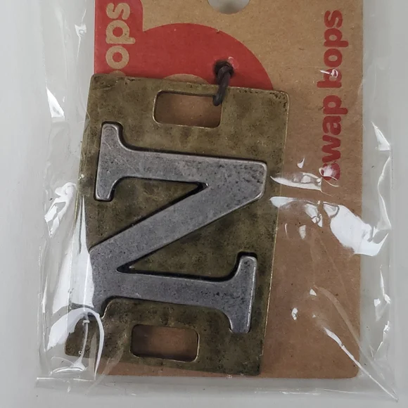 Boutique Swap Bops Adornment Charm Large Rectangle N Any Necklace or Bracelet