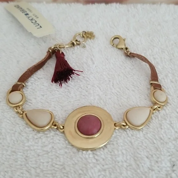 New Lucky Brand Stone Leather Bracelet