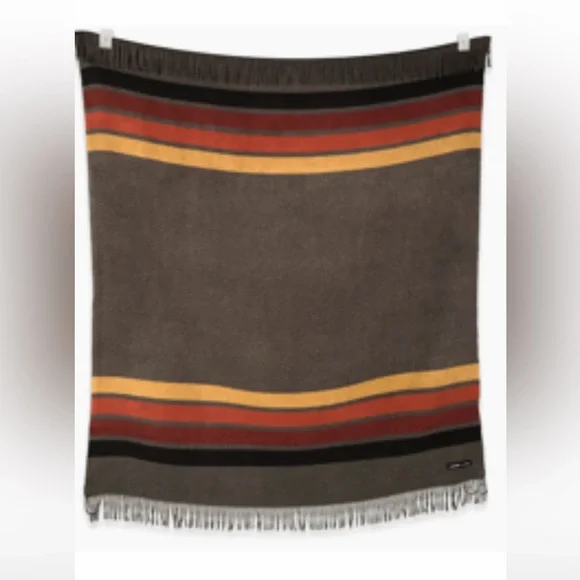 Sack Cloth and Ashes Striped Brown Throw Blanket