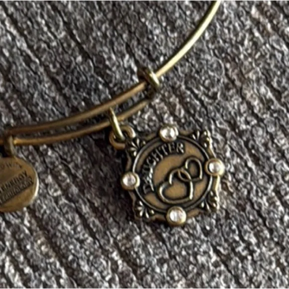 Alex and Ani Gold Bangle Daughter Bracelet with Swavorski Crystals, Pre-loved
