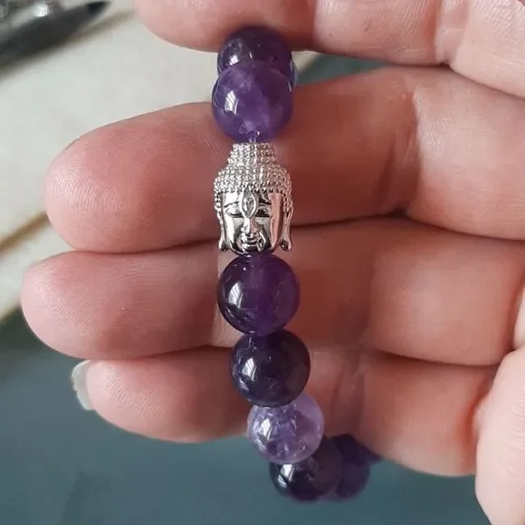 Amethyst Buddha Stretch Bracelet