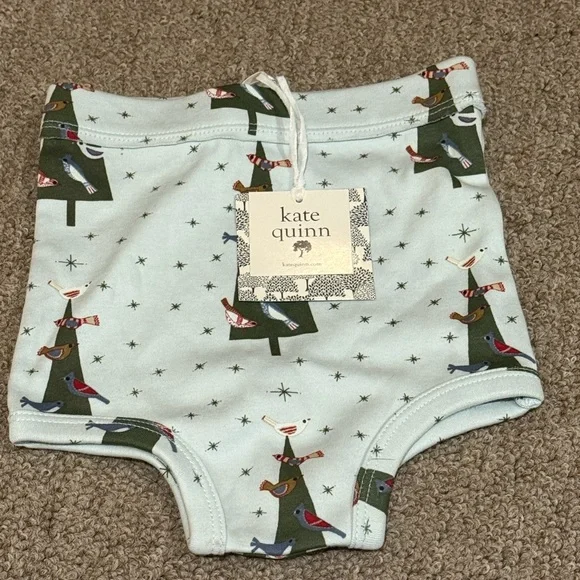 NWT Kate Quinn Kids Festive Tree Diaper Cover - Light Blue