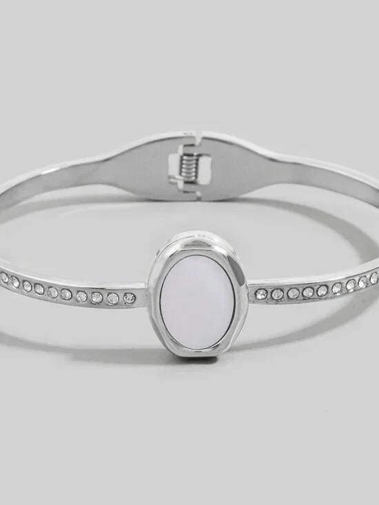WHITE GOLD DIPPED STONE BRACELET
