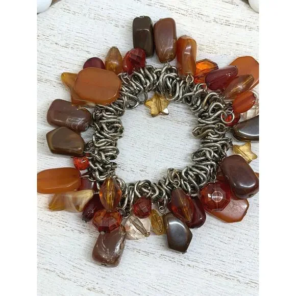 Boho Beaded Stretch Bracelet – Earthy Tones