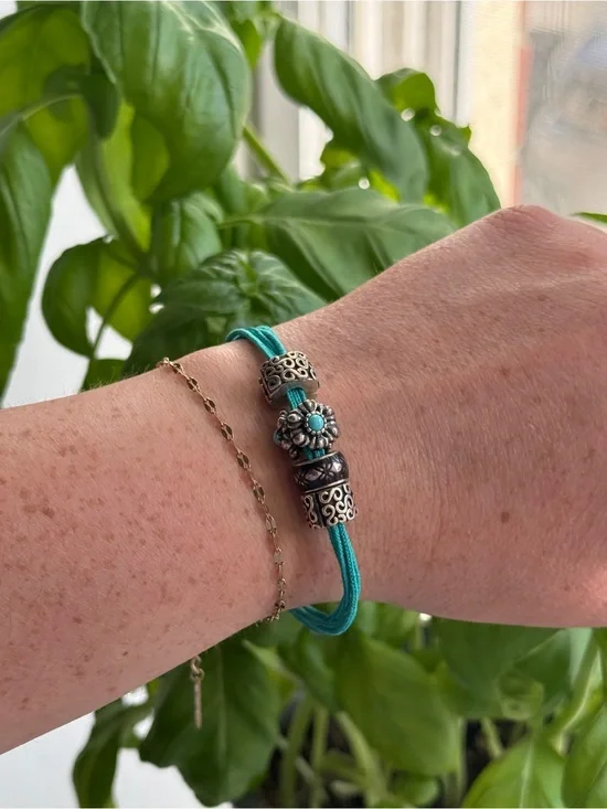 Authentic Pandora Multi Strands Turquoise Bracelet Length 7